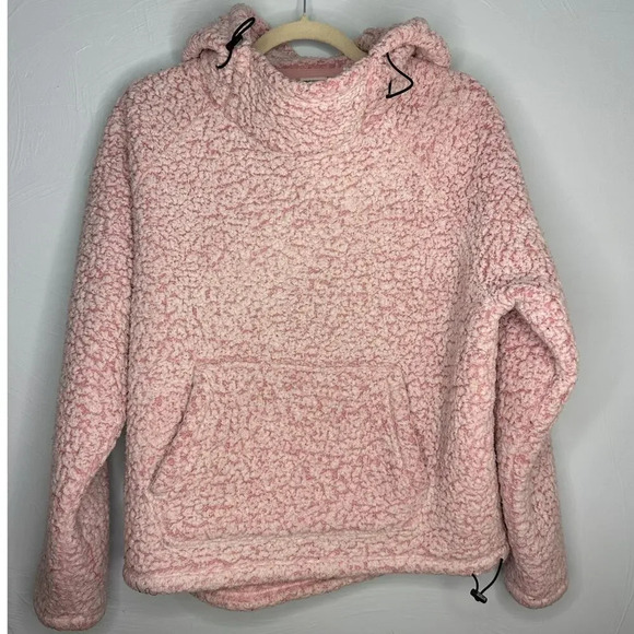 PINK Victoria's Secret Sherpa Hooded Fleece Size Small Fuzzy Adjustable Waist - Picture 1 of 5